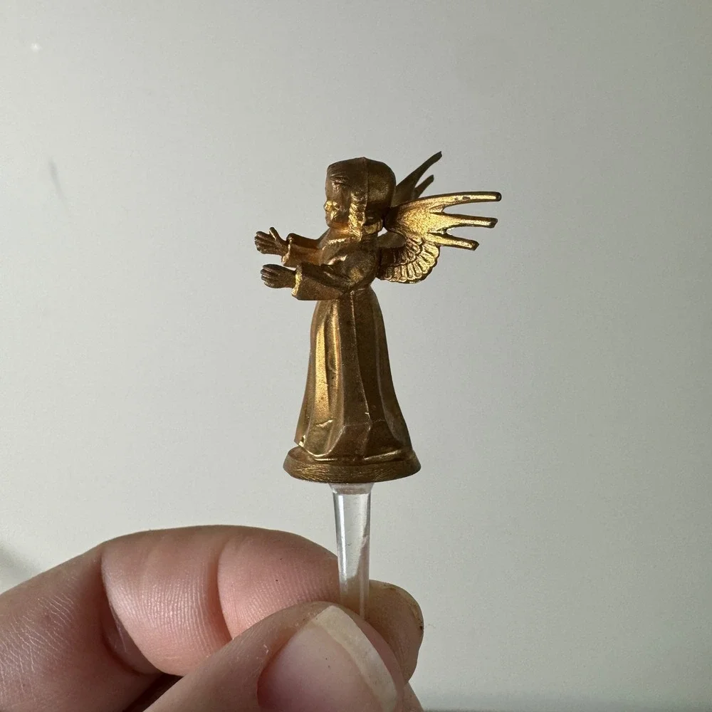 Set of 23 Vintage Gold Tone Angel Christmas Pick‎ Ornaments 1.5 inch